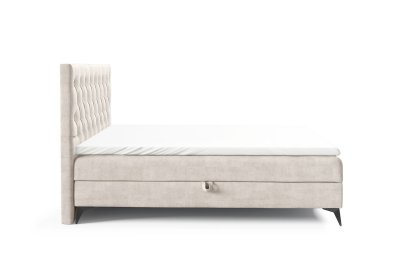 Łóżko 180x200 z pikowanym zagłówkiem K-18 SLIM na metalowych nogach