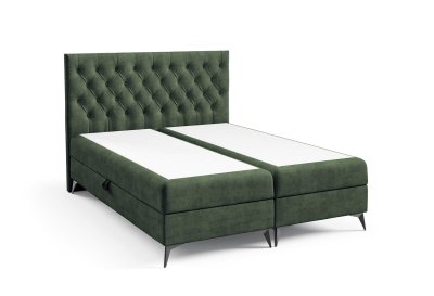 Łóżko 200x200 z pikowanym zagłówkiem K-18 SLIM na metalowych nogach