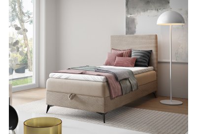 Pojedyncze łóżko na czarnych metalowych nogach POSO SLIM 70x200