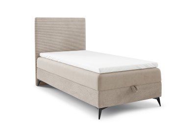 Pojedyncze łóżko na czarnych metalowych nogach POSO SLIM 90x200