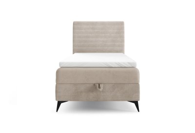 Pojedyncze łóżko na czarnych metalowych nogach POSO SLIM 90x200