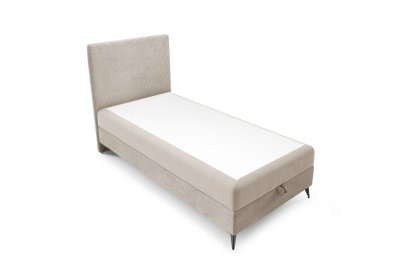 Pojedyncze łóżko na czarnych metalowych nogach POSO SLIM 90x200