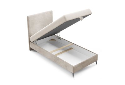 Pojedyncze łóżko na czarnych metalowych nogach POSO SLIM 100x200