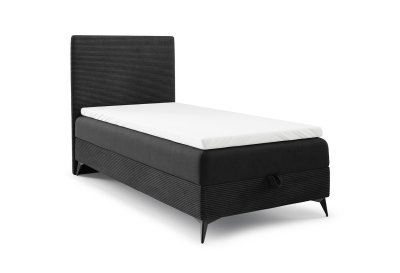 Pojedyncze łóżko na czarnych metalowych nogach POSO SLIM 90x200