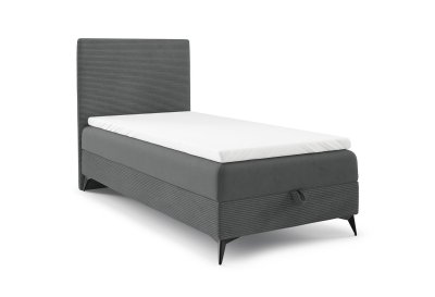 Pojedyncze łóżko na czarnych metalowych nogach POSO SLIM 100x200