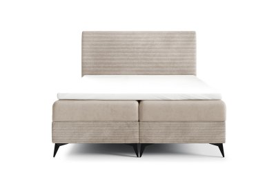 Podwójne łóżko na czarnych metalowych nogach POSO SLIM 160x200