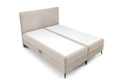 Podwójne łóżko na czarnych metalowych nogach POSO SLIM 160x200