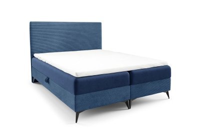 Podwójne łóżko na czarnych metalowych nogach POSO SLIM 160x200