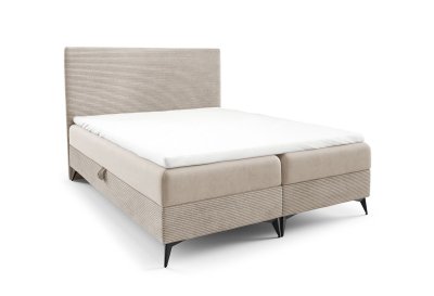 Podwójne łóżko na czarnych metalowych nogach POSO SLIM 180x200