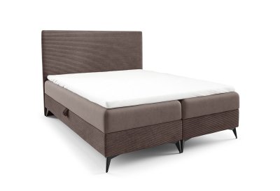 Podwójne łóżko na czarnych metalowych nogach POSO SLIM 200x200