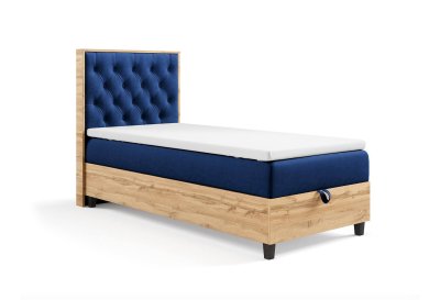 Łóżko kontynentalne z wezgłowiem w stylu chesterfield 70x200