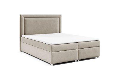 Łóżko kontynentalne K-3 z pojemnikiem i zagłowiem 200x200