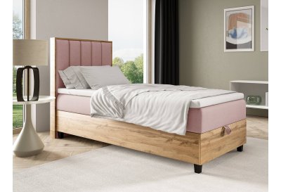 Pojedyncze łóżko kontynentalne K-10 z płytą dąb wotan