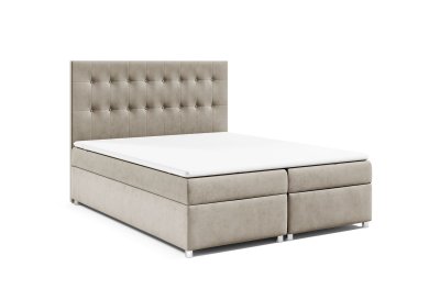 Kontynentalne łóżko K-6 z pikowanym wezgłowiem 200x200