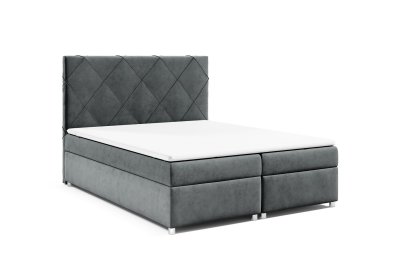 Eleganckie łóżko kontynentalne K-7 z pikowanym zagłowiem 140x200