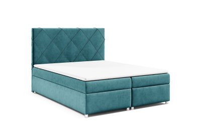 Eleganckie łóżko kontynentalne K-7 z pikowanym zagłowiem 180x200