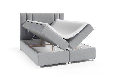 Łóżko K-8 typu boxspring z materacem i zagłówkiem 140x200