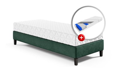 Zestaw łóżko hotelowe BAZA z materacem KARO PREMIUM 90x200