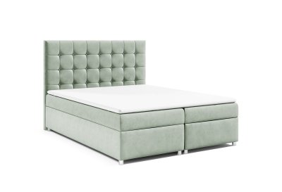 Łóżko kontynentalne 180x200 z pikowanym wezgłowiem chesterfield K-9