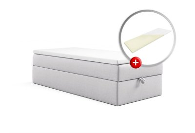 Zestaw łóżko bez zagłówka SINGIEL z topperem 70x200