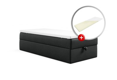 Zestaw łóżko bez zagłówka SINGIEL z topperem 80x200