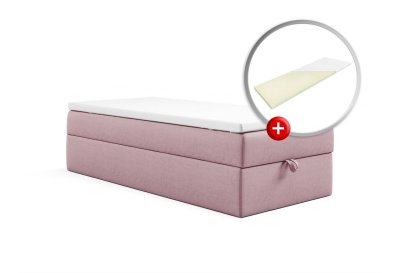 Zestaw łóżko bez zagłówka SINGIEL z topperem 90x200