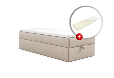 Zestaw łóżko bez zagłówka SINGIEL z topperem 100x200