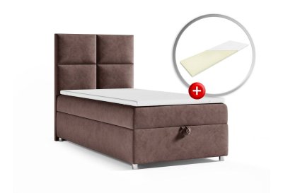 Zestaw łóżko kontynentalne z topperem K-2 SINGIEL 70x200