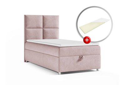 Zestaw łóżko kontynentalne z topperem K-2 SINGIEL 100x200