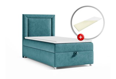 Zestaw łóżko kontynentalne z topperem K-3 SINGIEL 100x200