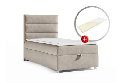 Zestaw łóżko kontynentalne z topperem K-4 SINGIEL 100x200