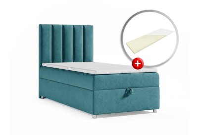 Zestaw łóżko kontynentalne z topperem K-10 SINGIEL 70x200