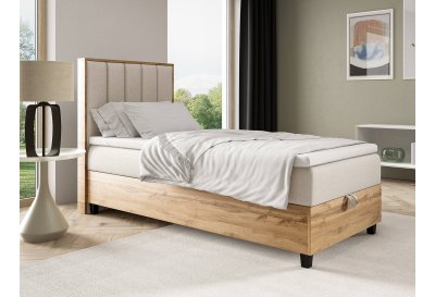 Zestaw Łóżko kontynentalne z płytą i topperem K-10 SINGIEL 100x200