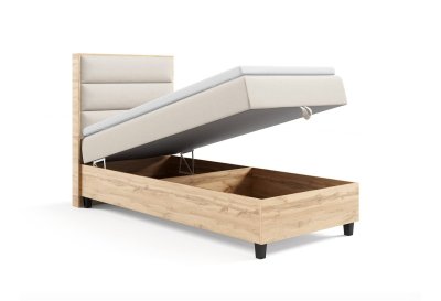 Zestaw Łóżko kontynentalne z płytą oraz topperem K-1 SINGIEL 80x200