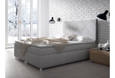 Zestaw łóżko kontynentalne 200x200 K-7 z materacem nawierzchniowym