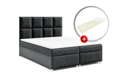 Zestaw łóżko kontynentalne 180x200 K-2 z materacem nawierzchniowym