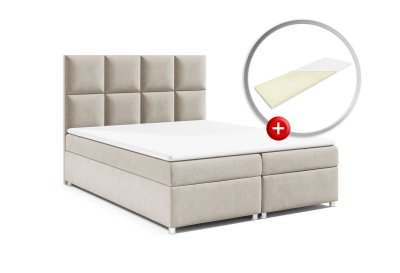 Zestaw łóżko kontynentalne 200x200 K-2 z materacem nawierzchniowym