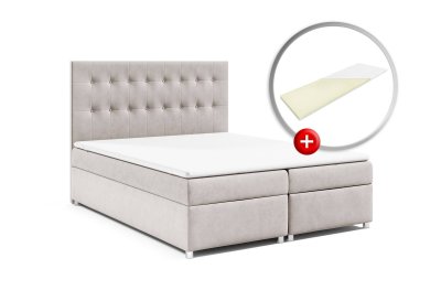 Zestaw łóżko kontynentalne 140x200 K-6 z materacem nawierzchniowym