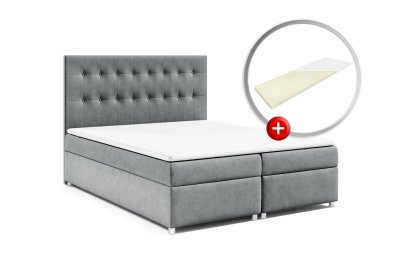 Zestaw łóżko kontynentalne 180x200 K-6 z materacem nawierzchniowym