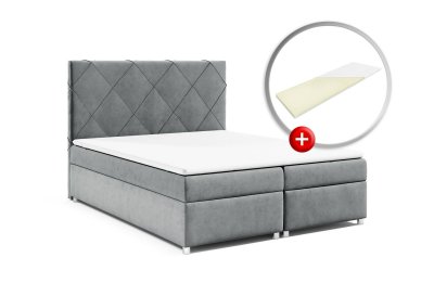 Zestaw łóżko kontynentalne 140x200 K-7 z materacem nawierzchniowym