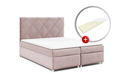 Zestaw łóżko kontynentalne 180x200 K-7 z materacem nawierzchniowym