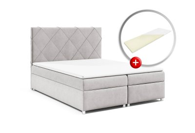 Zestaw łóżko kontynentalne 200x200 K-7 z materacem nawierzchniowym