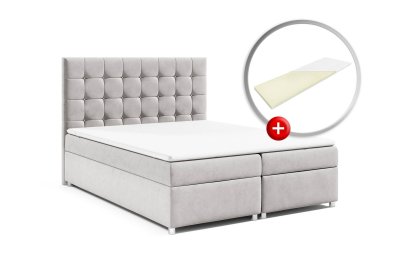 Zestaw łóżko kontynentalne 140x200 K-9 z materacem nawierzchniowym