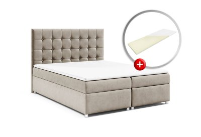 Zestaw łóżko kontynentalne 180x200 K-9 z materacem nawierzchniowym