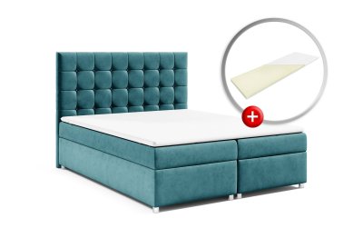 Zestaw łóżko kontynentalne 200x200 K-9 z materacem nawierzchniowym