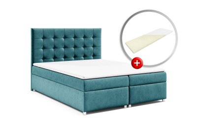 Zestaw łóżko kontynentalne 180x200 K-12 z materacem nawierzchniowym