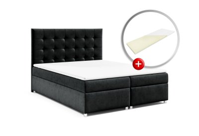 Zestaw łóżko kontynentalne 200x200 K-12 z materacem nawierzchniowym