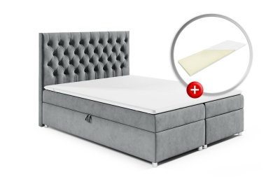 Zestaw łóżko kontynentalne 140x200 K-14 z materacem nawierzchniowym