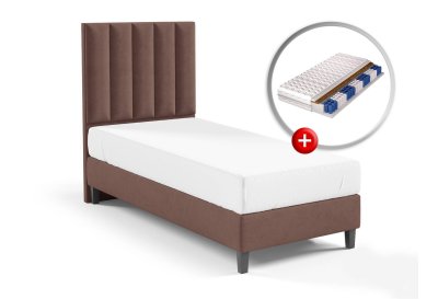 Zestaw do sypialni PIANO łóżko tapicerowane z materacem KARO 80x200