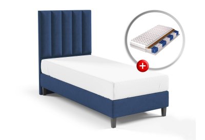 Zestaw do sypialni PIANO łóżko tapicerowane z materacem KARO 90x200